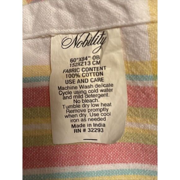 Nobility Easter Tablecloth 60 x 84 Inch Rectangle, Easter Eggs/Tulips Multicolor - Picture 4 of 6